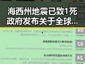 海西州地震已致1死政府发布关于全球治理的白皮书展现反差